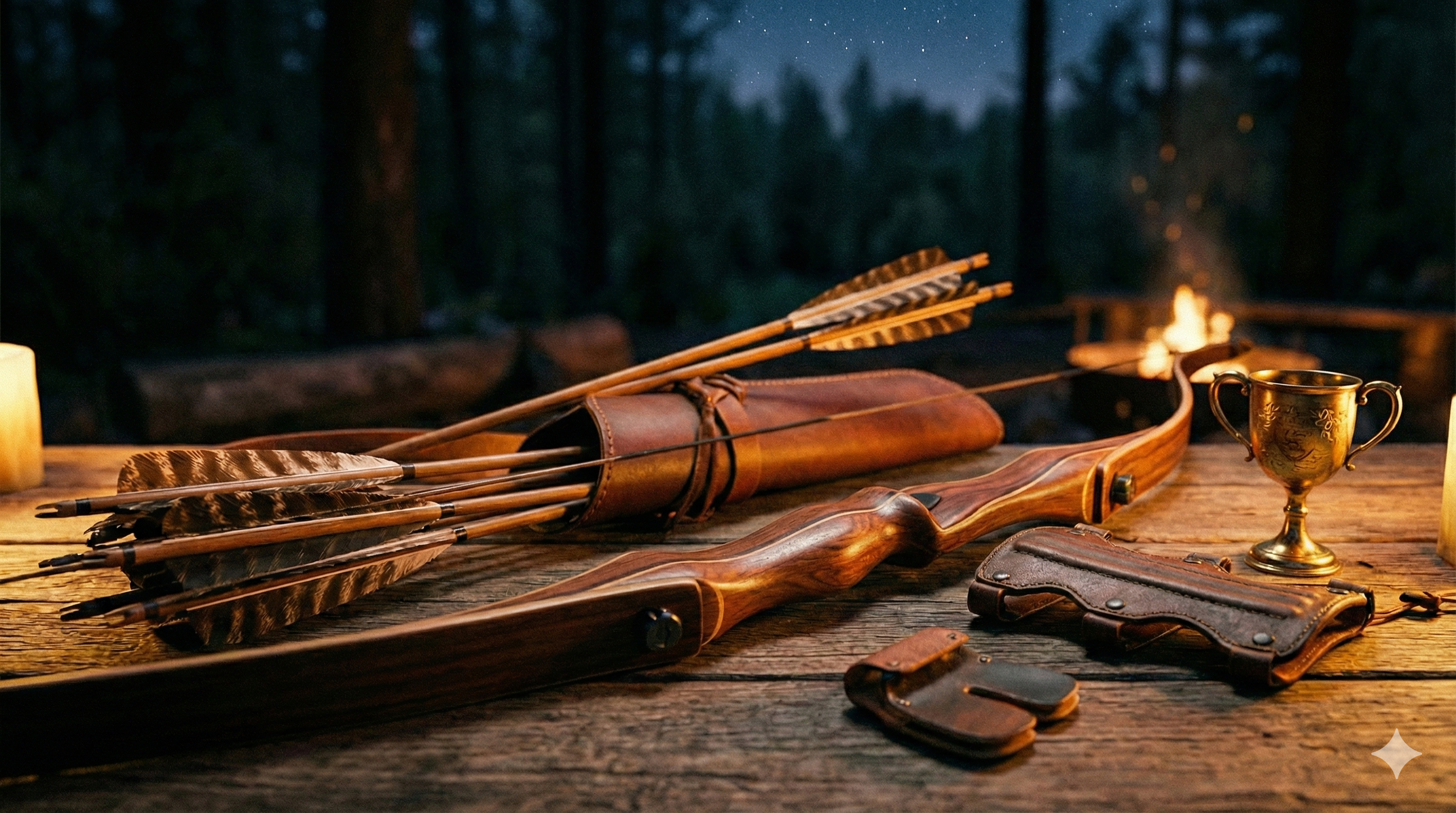 Nachtbogenschießen: Bogenschießen während des Teamevents